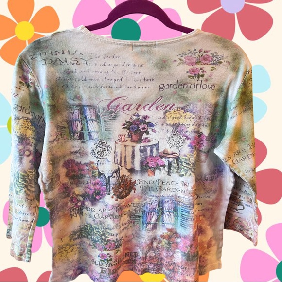 Vintage Studio Gem Q bejeweled garden patio shirt - Picture 6 of 6